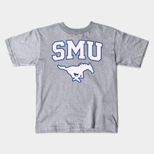 SMU Blue Logo & White Peruna Kids T-Shirt